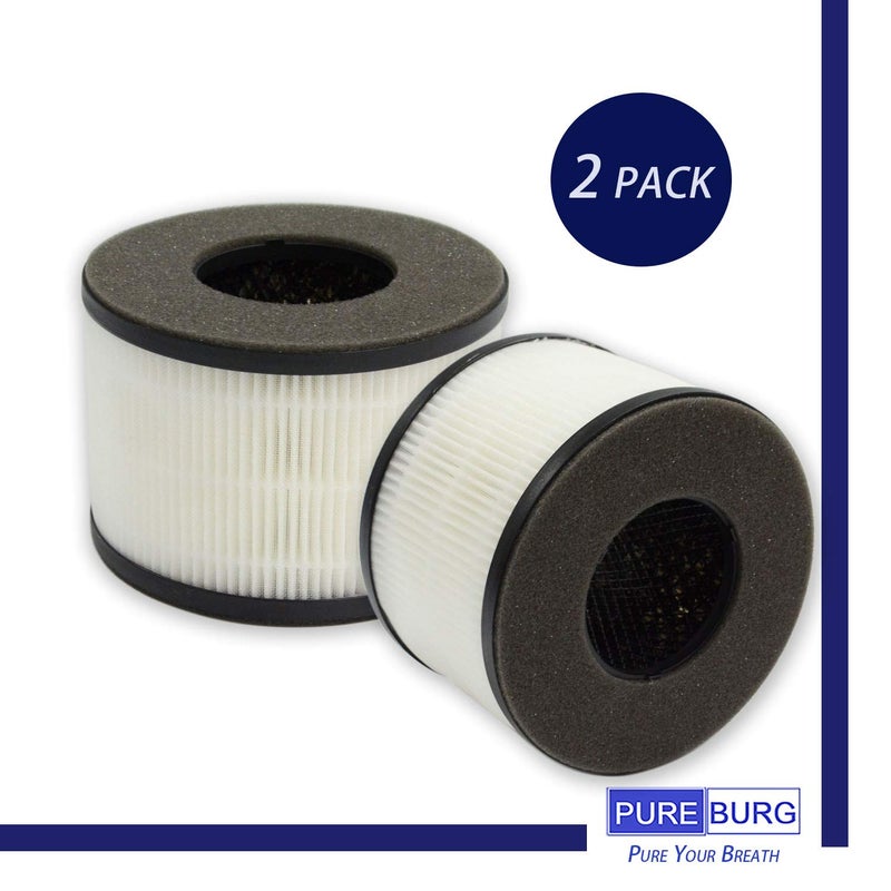 PUREBURG Replacement Filters Compatible with PARTU & Slevoo BS-03 Air Purifier,2-Pack H13 True HEPA 3-Stage Filtration Activated Carbon Air Clean Dust VOCs Odor - Image 5